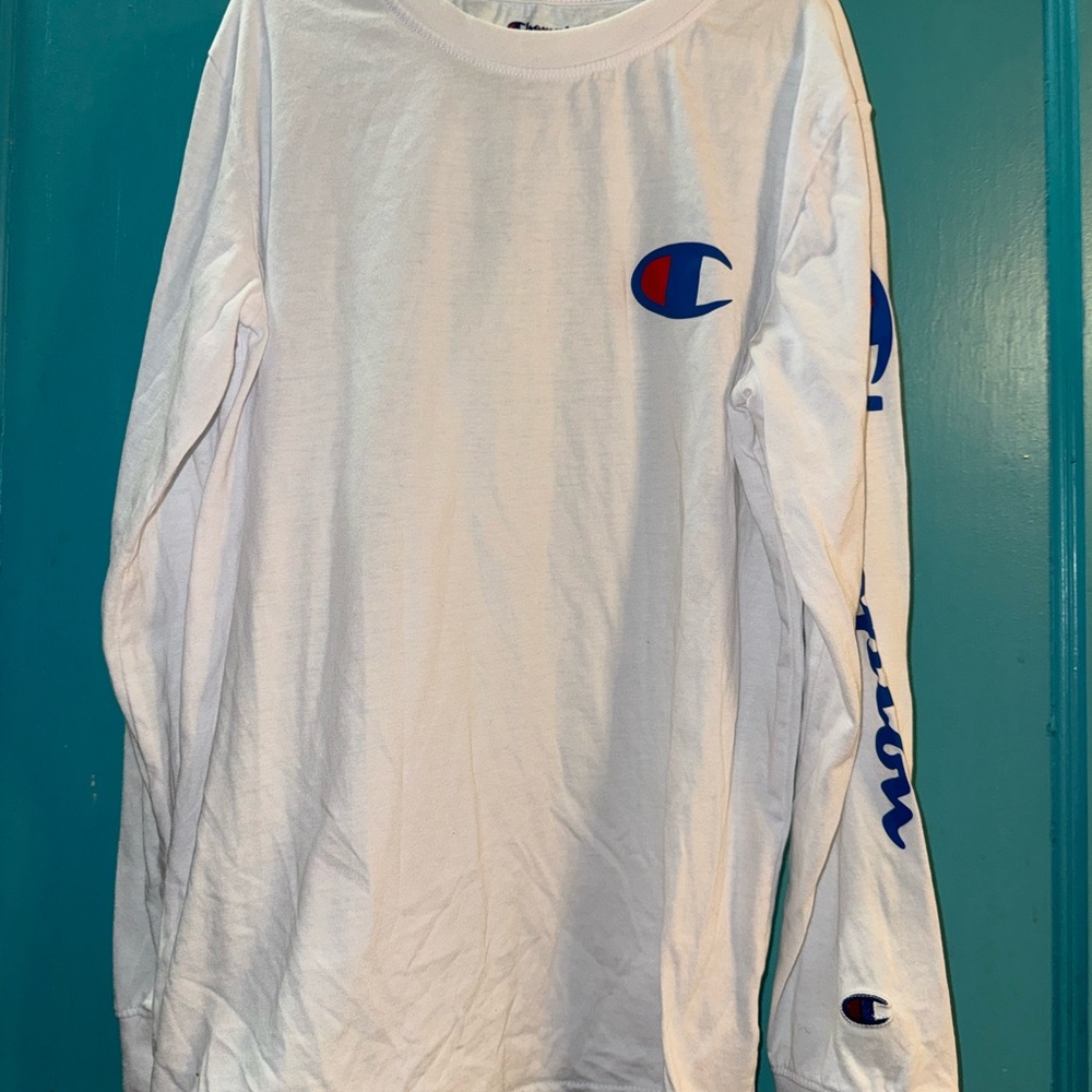 Champion White Athletic Long Sleeve Tee